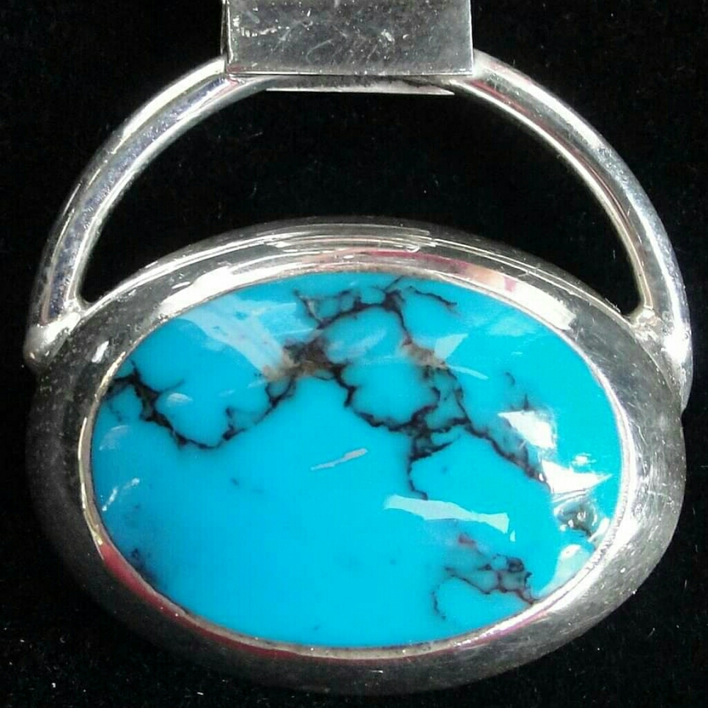 Antique Vintage Mexico Sterling Silver Turquoise P